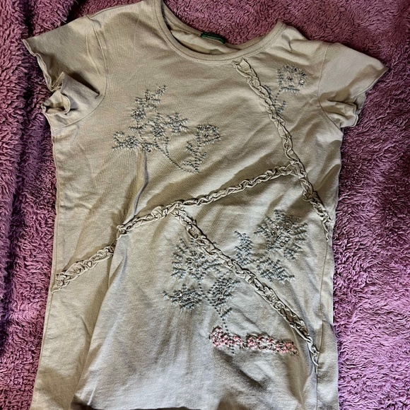 United Colors of Benetton Girls Embroidered and Beaded Top